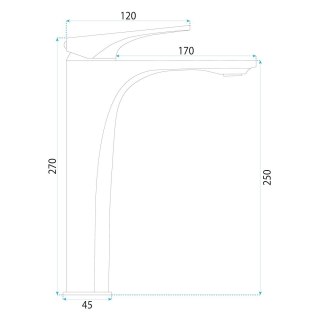 BATERIA UMYWALKOWA JOE ZŁOTA SZCZOTKOWANA WYSOKA