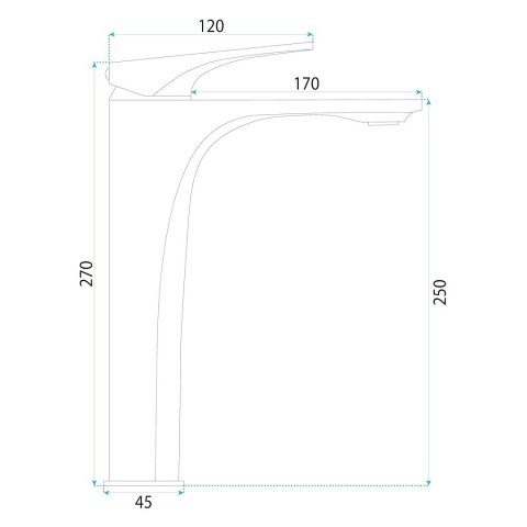 BATERIA UMYWALKOWA JOE ZŁOTA SZCZOTKOWANA WYSOKA