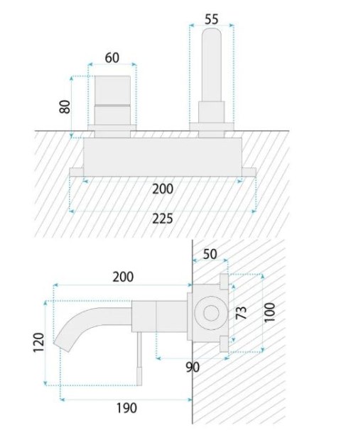 BATERIA UMYWALKOWA PODTYN LUNGO DIAMOND ZŁOTA + BO