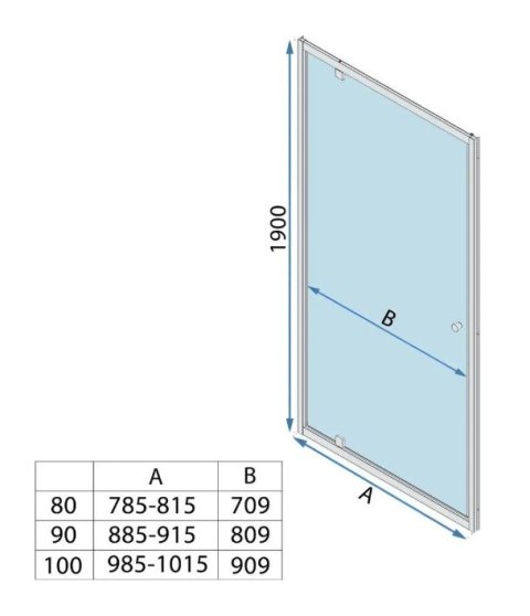 DRZWI PRYSZNICOWE PRIMO SWING CHROM 100