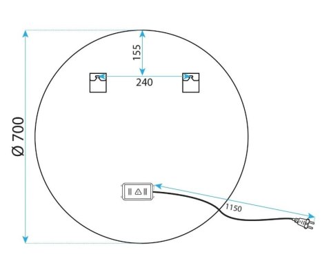 LUSTRO LED MMJ BRUSH SS 50CM
