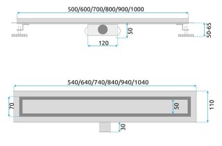 ODPŁYW NEOX ZŁOTY SZCZOTKOWANY 600