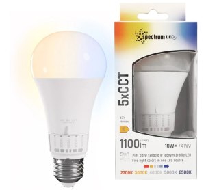 ŻARÓWKA LED GLS E-27 10W 5CCT SPECTRUM WOJ+14715