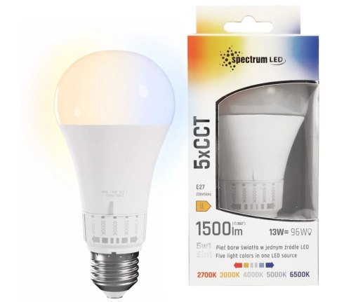 ŻARÓWKA LED GLS E-27 13W 5CCT SPECTRUM WOJ+14716