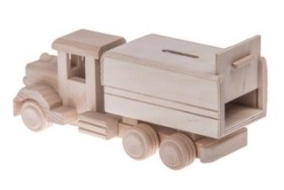 Lampa stołowa Ciężarówka - Skarbonka - biała