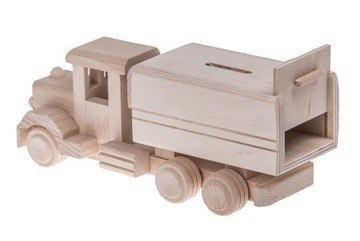 Lampa stołowa Ciężarówka - Skarbonka - biała