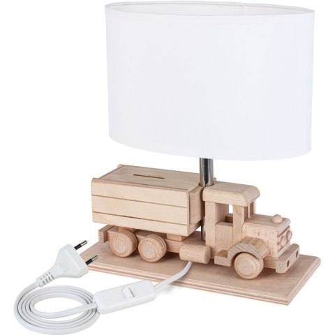 Lampa stołowa Ciężarówka - Skarbonka - biała