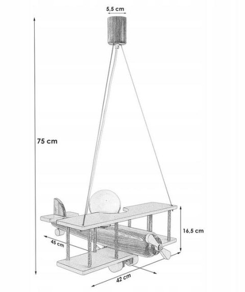 Lampa wisząca Samolot duży zielono- błękitny