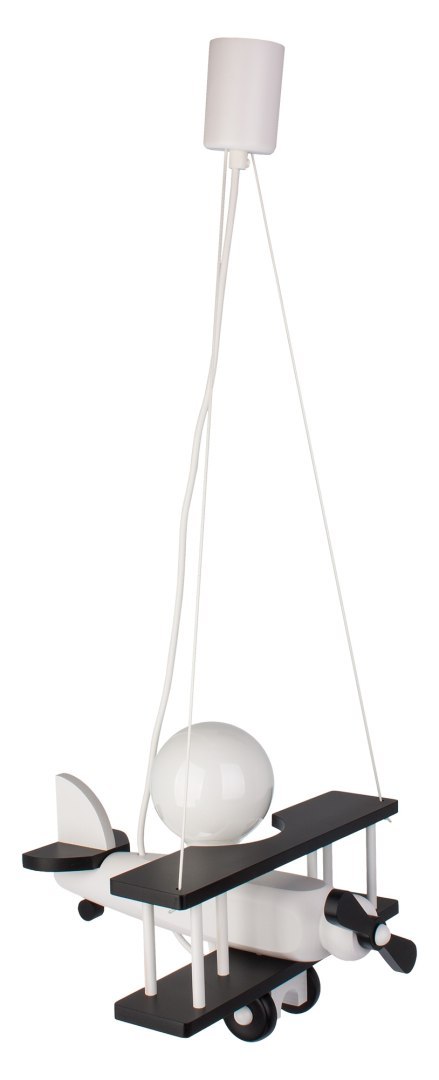 Lampa wisząca Samolot mały czarno-biały