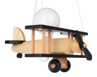 Lampa wisząca Samolot mały czarno-naturalny