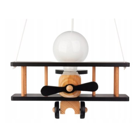 Lampa wisząca Samolot mały czarno-naturalny