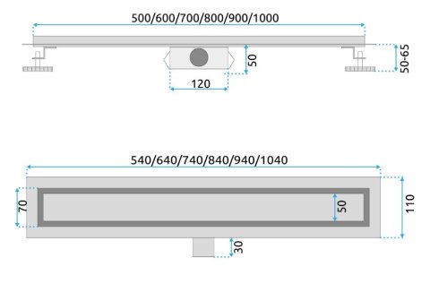 ODPŁYW NEOX ZŁOTY SZCZOTKOWANY 800