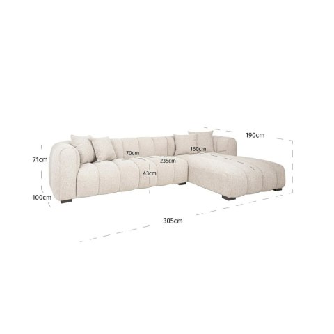 Richmond Interiors RICHMOND sofa narożna NOVARO R beżowa