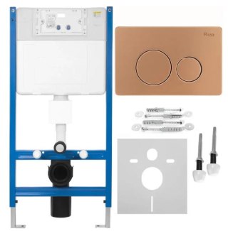 STELAŻ PODT WC K011A-Q + PRZYCISK I BRUSH COPPER