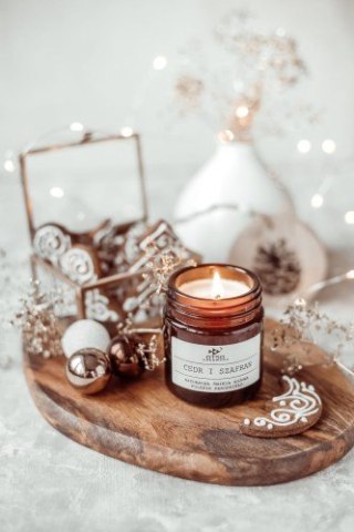 Świeca sojowa CEDR I SZAFRAN - świeca sojowa zapachowa OTSO - 120 ml