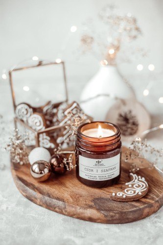 Świeca sojowa CEDR I SZAFRAN - świeca sojowa zapachowa OTSO - 120 ml