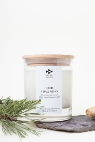 Świeca sojowa Cedr i białe piżmo - świeca sojowa zapachowa - 250 ml