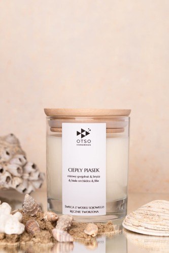 Świeca sojowa Ciepły piasek - świeca sojowa zapachowa - 250 ml