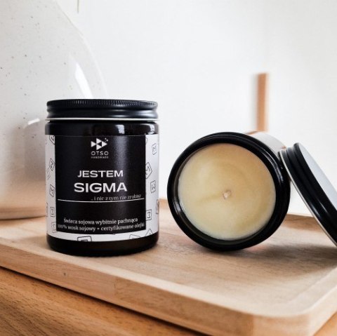 Świeca sojowa JESTEM SIGMA - świeca sojowa zapachowa - 180 ml