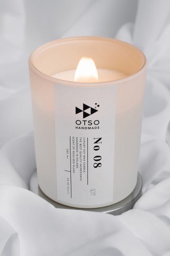 Świeca sojowa No 08 biała - świeca sojowa zapachowa WHITE OTSO - 280 ml