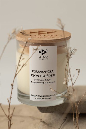 Świeca sojowa Pomarańcza, klon i goździk - świeca sojowa zapachowa - 250 ml