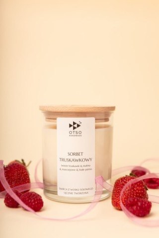 Świeca sojowa Sorbet truskawkowy - świeca sojowa zapachowa - 250 ml