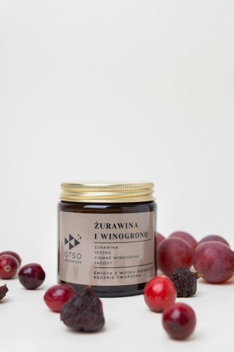 Świeca sojowa Żurawina i winogrono - świeca sojowa zapachowa - 120 ml