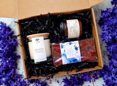 Zestaw prezentowy Malina i nagietek - box prezentowy, pomysł na prezent