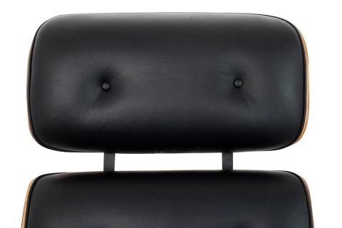 King Home Fotel LOUNGE HM XL czarny / orzech z podnóżkiem