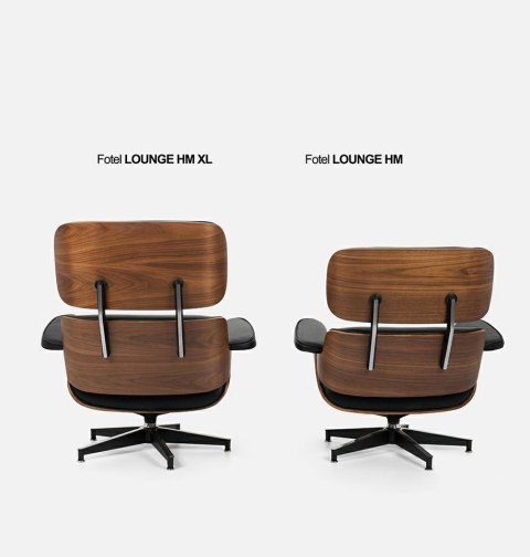 King Home Fotel LOUNGE HM XL czarny / orzech z podnóżkiem