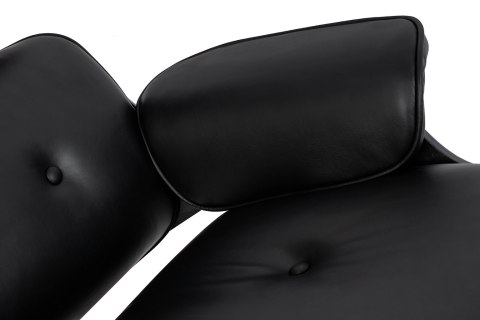 King Home Fotel LOUNGE HM czarny / heban z podnóżkiem