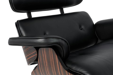 King Home Fotel LOUNGE HM czarny / heban z podnóżkiem