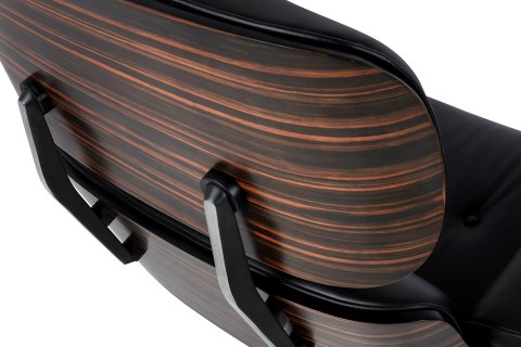 King Home Fotel LOUNGE HM czarny / heban z podnóżkiem