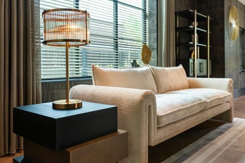 Richmond Interiors RICHMOND lampa stołowa LOIZA szczotkowane złoto