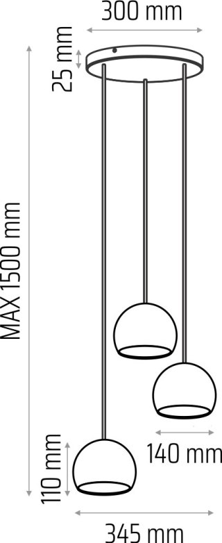 Lampa wisząca BALLI-3 (plafon)