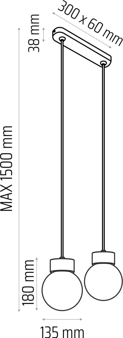 Lampa wisząca Barrel-Orb Kula 2pł dąb