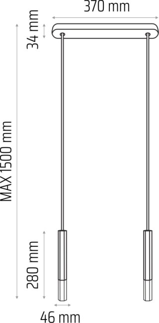 Lampa wisząca Madera2 Hexa 2 pł klosz dąb