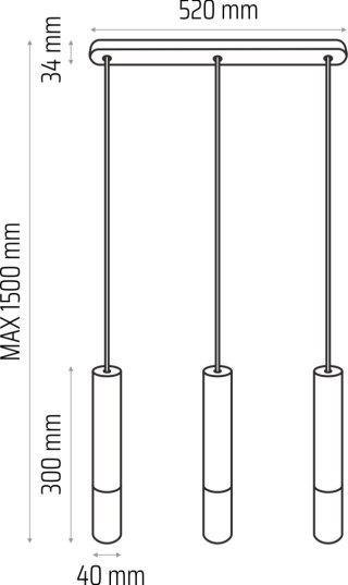 Lampa wisząca Madera2 klosz 3pł szary