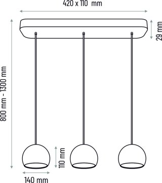 Lampa wisząca biała Balli Kule 3pł