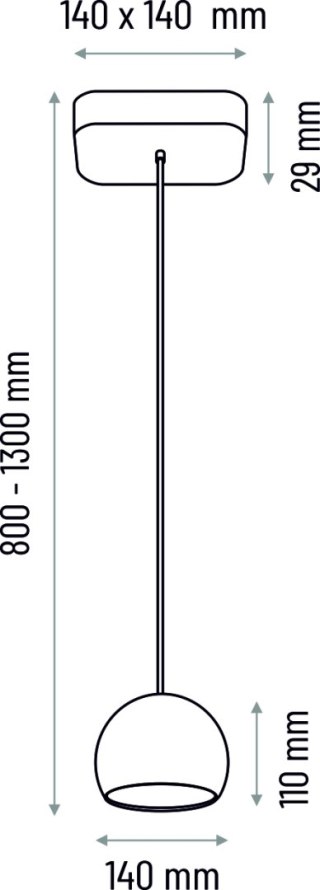 Lampa wisząca czarna Balli Kule 1pł