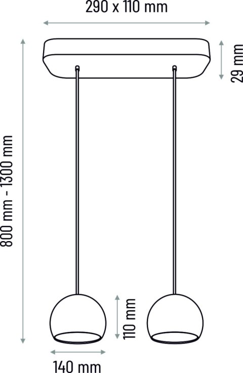 Lampa wisząca czarna Balli Kule 2pł