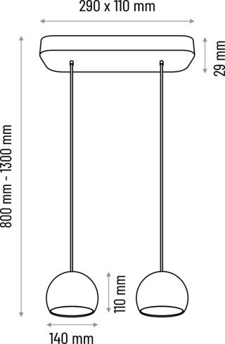 Lampa wisząca szara Balli Kule 2pł