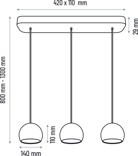 Lampa wisząca szara Balli Kule 3 pł