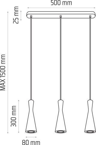 Lampa wisząca szara Vegas 3 pł