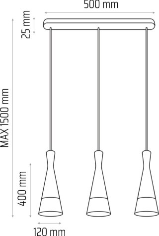 Lampa wisząca szara Vegas2 3pł