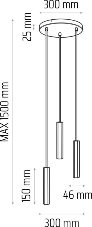 Madera Hexa zwis 3 pł (plafon) dąb