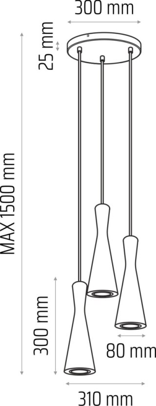 Vegas zwis 3 pł (plafon) szary