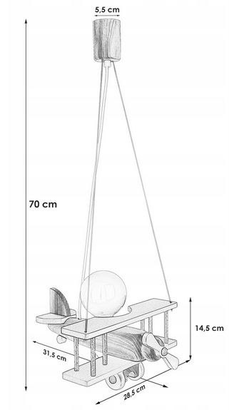 Lampa wisząca Samolot mały - szaro-zielony