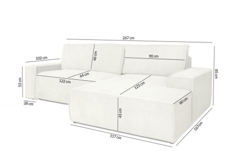 Narożnik PILLOW M z funkcją spania - I grupa tkanin