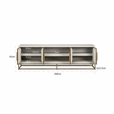 RICHMOND szafka RTV WHITEBONE BRASS